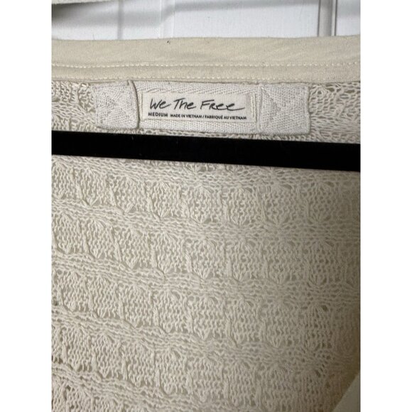 Free People cream Thien’s Hacci dolman sleeve winter casual sweater Medium - Picture 3 of 15